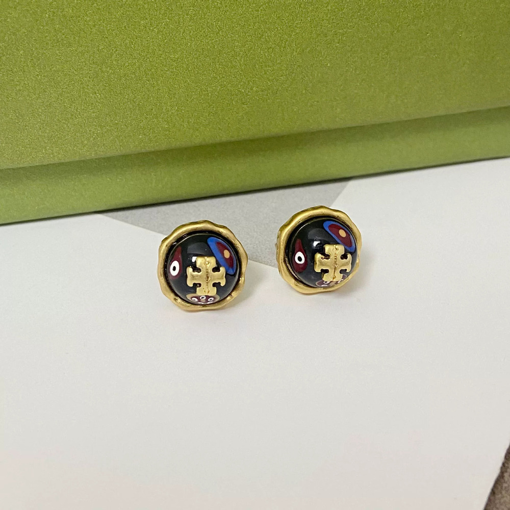 Tory Burch Gold Plated Copper Double Ruffled Round Ball Enamel Painted Piggy